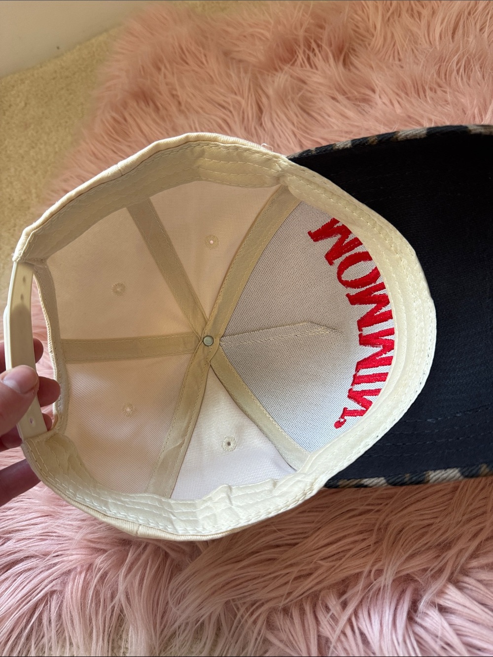 Cream 'Mommin'' Cap with Leopard Bill - Picture 5 of 6
